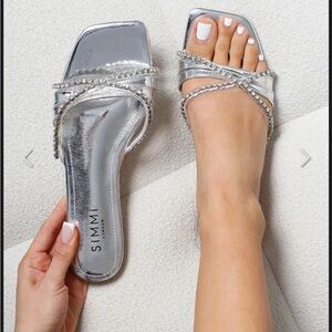 Silver Sandals with Modern Minimalist Design